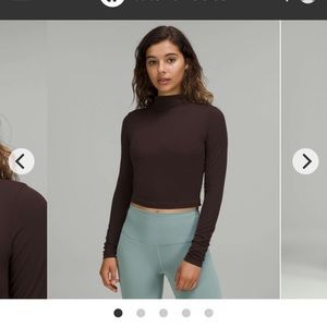 Lululemon All Aligned Mock Neck Long Sleeve *Nulu in French Press size 4